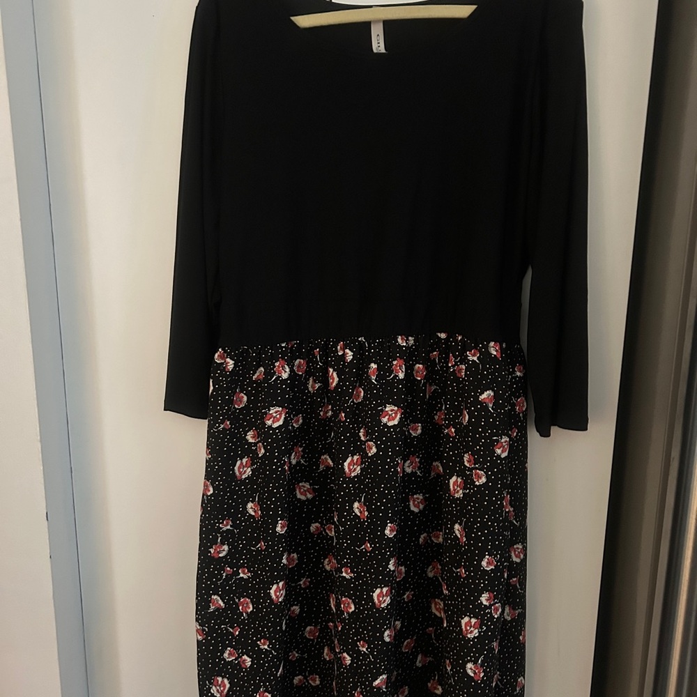 Floral Black Dress